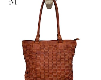 Leather bag l Handcrafted leather bag Woven leather bag l leather bag for ladies l stylish office bag l leather Hobo l soft leather