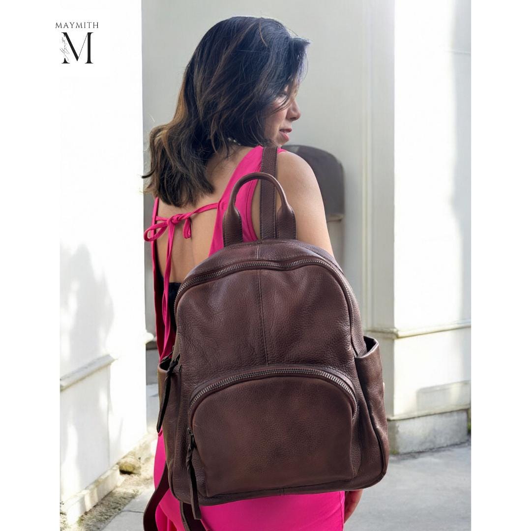 ハンドクラフトレザーバックパック l ウォッシュバッグ l フルグレイン