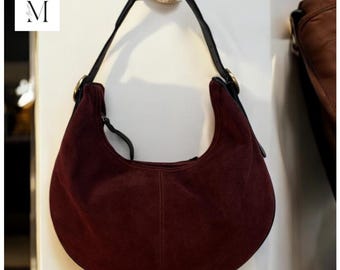 Handcrafted Suede Shoulder bag l Suede bag l leather crossbody l Leather Bag l Leather Hobo l Women's Bag l Ladies Handbag l Gift for her