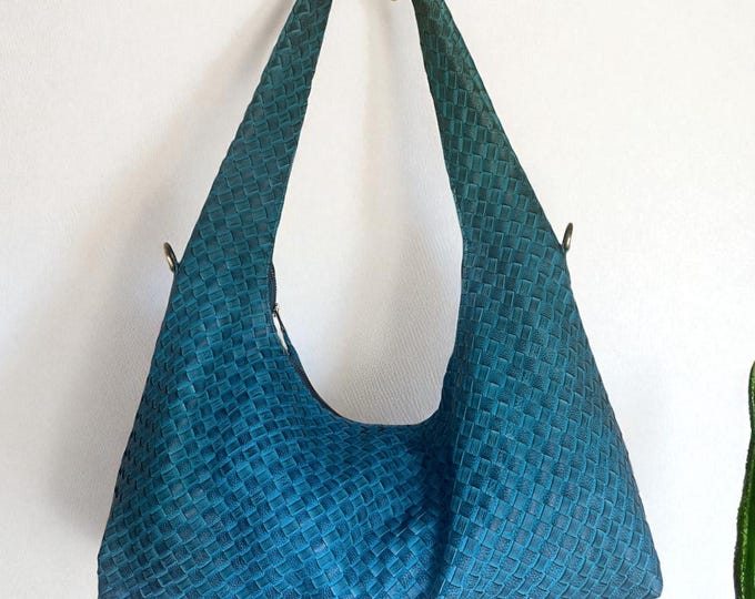 Featured listing image: Leather bag l Handcrafted Bag l Leather Bag l Woven Bag l Washed Bag l Leather bag for women l Ladies Handbag l Vintage l Shoulder Bag