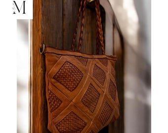 Leather bag l Handcrafted leather Shoulder bag l Ladies bag l women's bag l Premium Leather l Washed handbag l shoulder bag