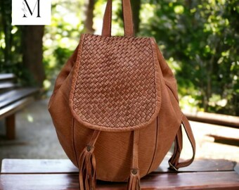 Premium leather Unisex backpack l Regular use l Work Bag l Washed Bag l Office Bag l High Quality Grain Leather