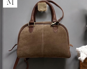Leather Bag Suede shoulder bag l Suede bag l Women's Bag l Ladies Handbag l Gift for her l Women's purse