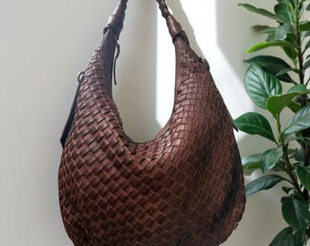 Leather bag l Handcrafted Bagl Woven Bag l Washed Bag l Leather bag for women l Ladies Handbag l Vintage l Christmas gift l Gift for her