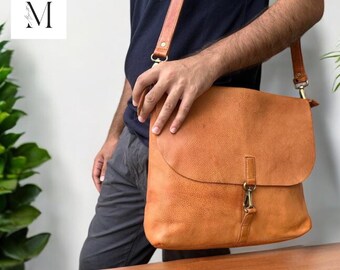Leather bag l Handcrafted leather messenger bag l Unisex bag l Premium Leather l Washed Crossbody bag l shoulder bag l Vintage style
