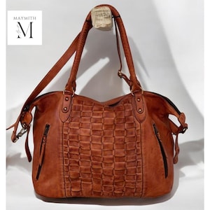Leren tas l Handgemaakte leren handtas l Dameshandtas l Damestas l Premium leer l Gewassen handtas l Crossbodytas l Vintagestijl