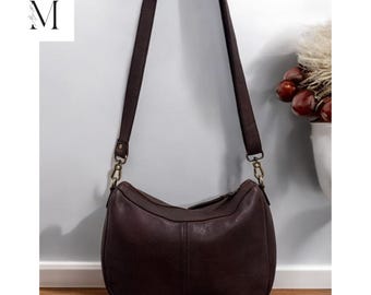 Leather bag l Crossbody bag l ladies hand bag l women's bag l leather handbag l office bag l everyday bag l half - moon bag