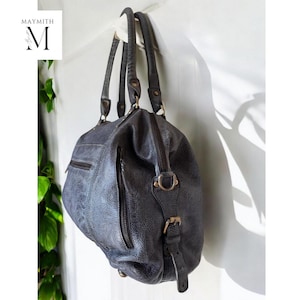 Ledertasche l Umhängetasche l Bürotasche l Arbeitstasche l Gewaschene Tasche l Vintage l Hochwertiges Narbenleder l Damenhandtasche Bild 3