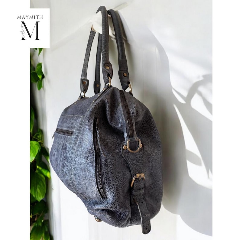 Ledertasche l Umhängetasche l Bürotasche l Arbeitstasche l Gewaschene Tasche l Vintage l Hochwertiges Narbenleder l Damenhandtasche Bild 3