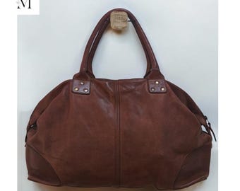 Leather bag l Handcrafted leather Duffle bag l Unisex bag l Premium Leather l Washed bag l Travel bag