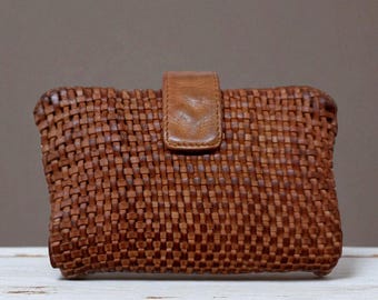 Leather Wallet l Handcrafted leather wallet l Washed Wallet l Vintage Wallet l Woven Wallet l Women's Wallet l Gift for her