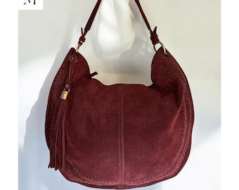 Leather Suede shoulder bag l Suede bag l Leather Bag l Leather shoulder bag l Women's Bag l Ladies Handbag l Women's purse.