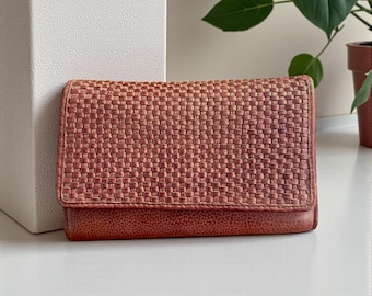 Leather Wallet l Handcrafted leather wallet l Washed Wallet l Vintage Wallet l Woven Wallet l Women's Wallet l Gift for her