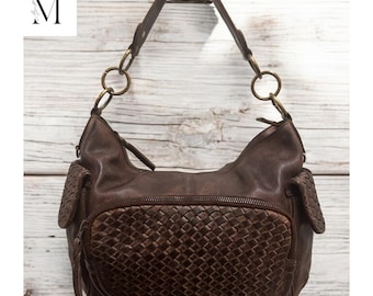 Leather bag l Woven Pockets l Office Bag l Work bag l Regular Use l handmade l Genuine leather l Washed Leather Bag