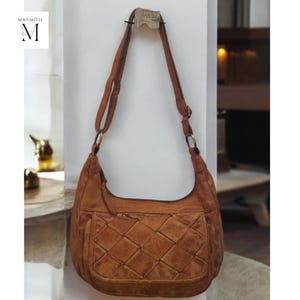 Leren tas l Handgemaakte leren handtas l Dameshandtas l Damestas l Premium leer l Gewassen handtas l Crossbodytas l Vintagestijl