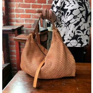 Bolso de piel l Hobo artesanal l Bolso tejido l Bolso de piel l Hecho a mano l Bolso de hombro l Bolso de mano para mujer l Monedero para mujer l Bolso personalizado