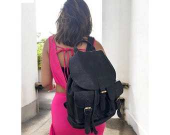 Leather bag l Handcrafted leather Backpack l Unisex backpack l Women's bag l Premium Leather l Washed handbag l Vintage style