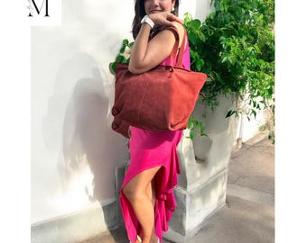 Leather Suede shoulder bag l Suede bag l Leather Bag l Leather shoulder bag l Women's Bag l Ladies Handbag lGift for her l Women's purse