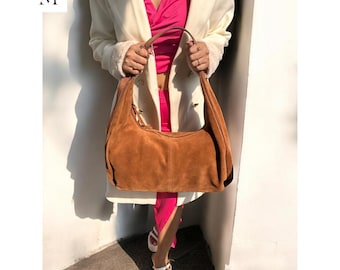 Leather Bag /Suede shoulder bag l Suede bag l Leather shoulder bag l Women's Bag l Ladies Handbag l Women's purse.