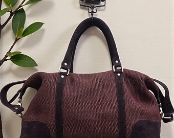 Handmade Jute Duffe Bag l Bag For Overnight Travel l Gym Bag l Daily use l Travel Bag l Weekender l Christmas Gift l Gift for her