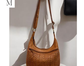 Leather Bag l Handcrafted Bag l Woven Bag l Washed Bag l Leather bag for women l Ladies Handbag l Vintage l Shoulder Bag l Hobo l Gift l