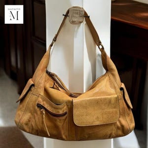 Ledertasche Handgefertigte Ledertasche l Leder Hobo l Ausgewaschene Ledertasche l Damentasche aus Leder l Premium Ledertasche l Umhängetasche