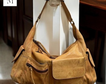 Leather Bag l Handcrafted leather Bag l Leather Hobo l Washed Leather Bag l Women's Leather Bag l Premium Leather Bag l Crossbody Bag