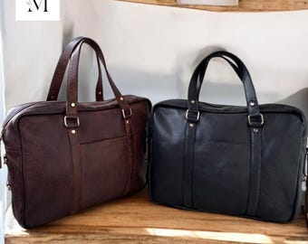 Leather laptop bag for Office l Men's office bag l Work Bag l premium leather bag l Gift for him l Graduation gift l Men's bag