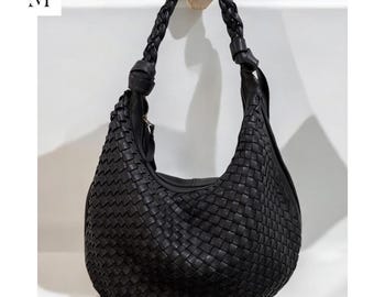 Leather bag l Handcrafted Leather Bag l Woven Bag l Washed Bag l Leather bag for women l Ladies Handbag l Vintage l Shoulder Bag l Hobo bag
