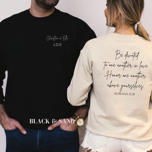 Matching Couple Devotion Sweatshirt Personalized Sweet Bible Verse Shirt Gift for Wedding Custom Engagement Gift Devoted to You Fiance Gift