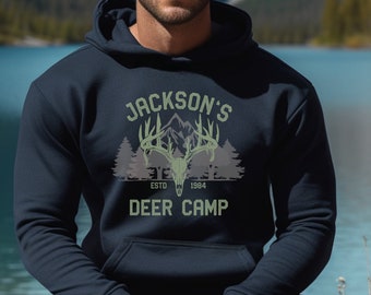 Personalized Deer Camp Hoodie: Custom Hunting Club Sweatshirt