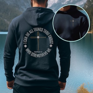 Youth & Adult Christian Baseball Player Hoodie, Motivational Faith Based Sweatshirt, I Can Do All Things Thru Christ Bible Verse Shirt