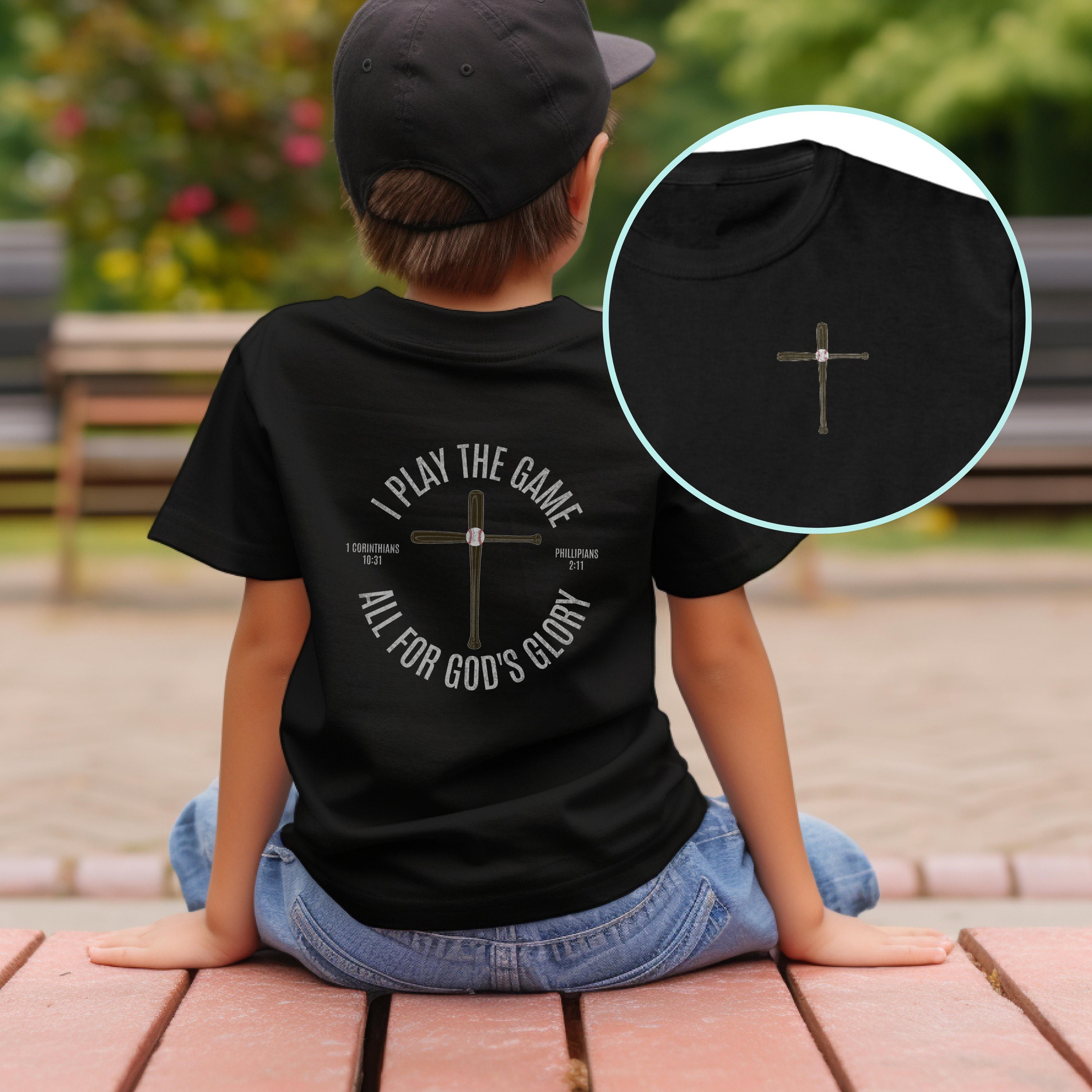 Youth \u0026 Adult Christian Baseball Shirt, Little League Bible Verse T-shirt,  All for God's Glory Faith Based Baseball, Inspirational T-shirt - Etsy