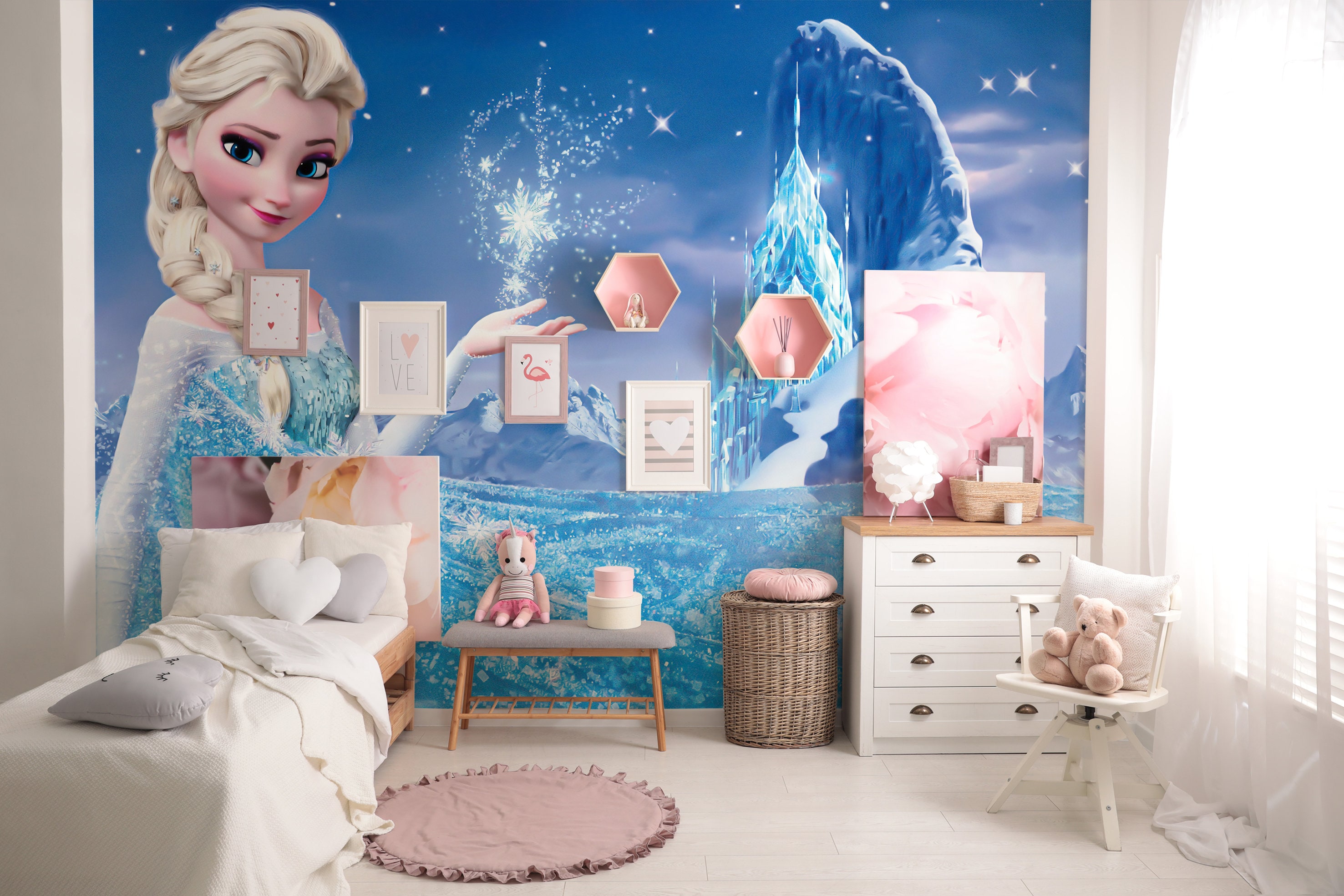 Disney Frozen Movie Wall Calcomanías Olaf ELSA Anna Nueva 36 pegatinas para  dormitorio decoración de habitación
