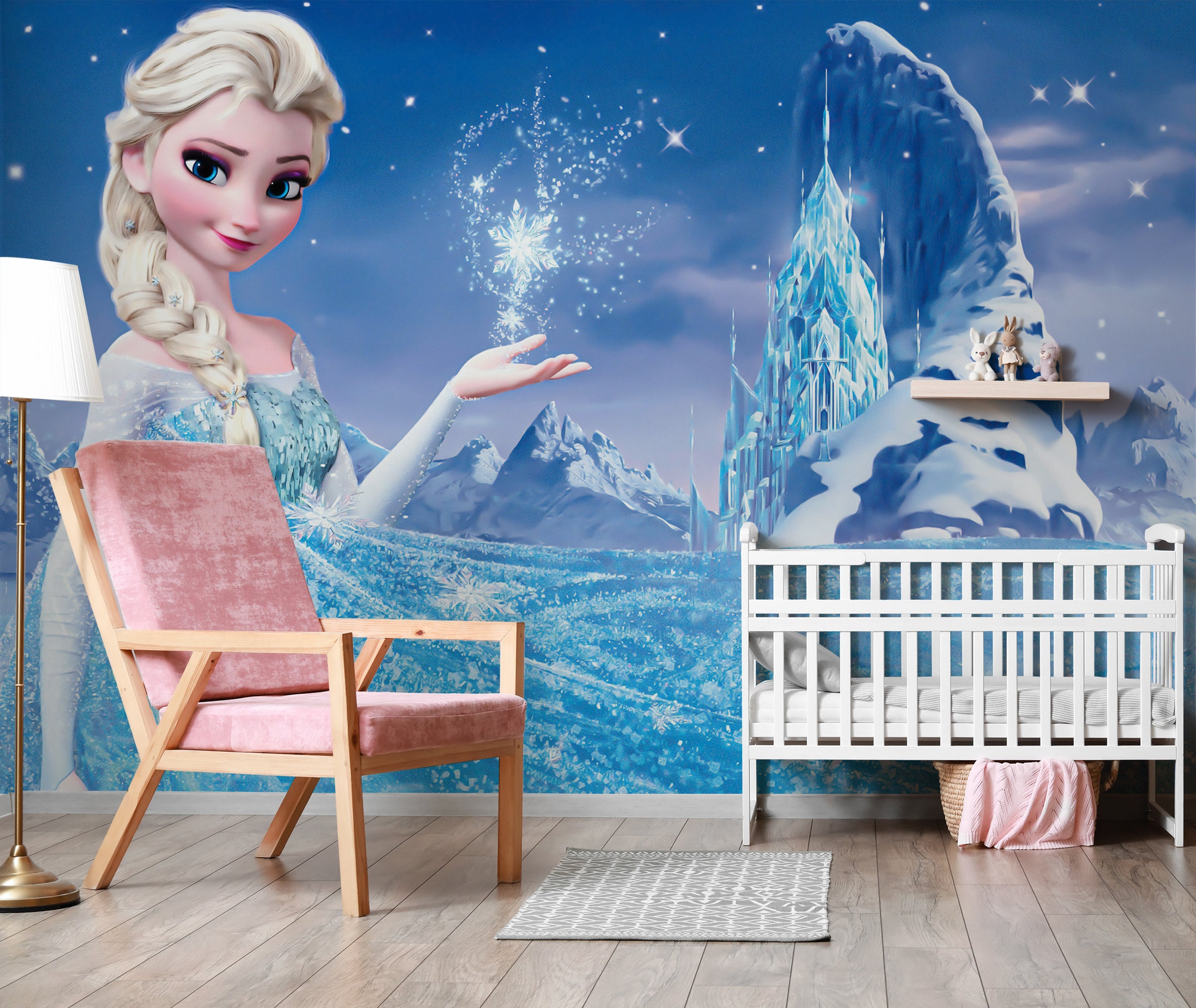 Frozen Castle Wallpaper, Kids Wallpaper Peel and Stick, Nursery Wall