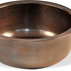 Solid Copper Spa Bath Pedicure Bowl with out Footrest II Salon Foot Massage Warm Soaking Tub II Dark Antique Finish II Hand Hammered look ll