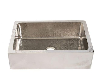 Nickle plated Luxury Copper Hand Hammered Apron Farmhouse Kitchen Sinks I High quality l Vintage antique new design handmade sinks I