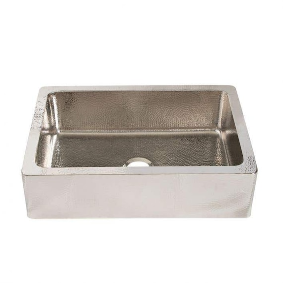 Nickle plated Luxury Copper Hand Hammered Apron Farmhouse Kitchen Sinks I High quality l Vintage antique new design handmade sinks I