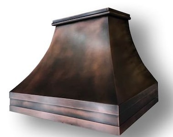 Coifa de luxo artesanal em cobre antigo para fogão/chaminé de cozinha! Coifa de exaustão! Coifa de parede personalizada em metal!