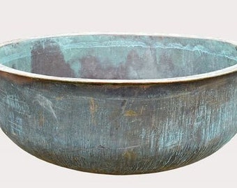 Antique Reclaim Vintage verdigris Patina Courtyard Handmade Copper French Garden outdoor Decoration Planter - (Diameter-1700 MM x HT-700 MM)