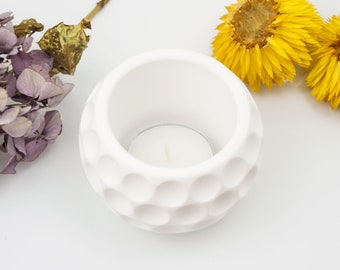 Porcelain Plaster Tea Light Candle Holder - Home Decor Gift