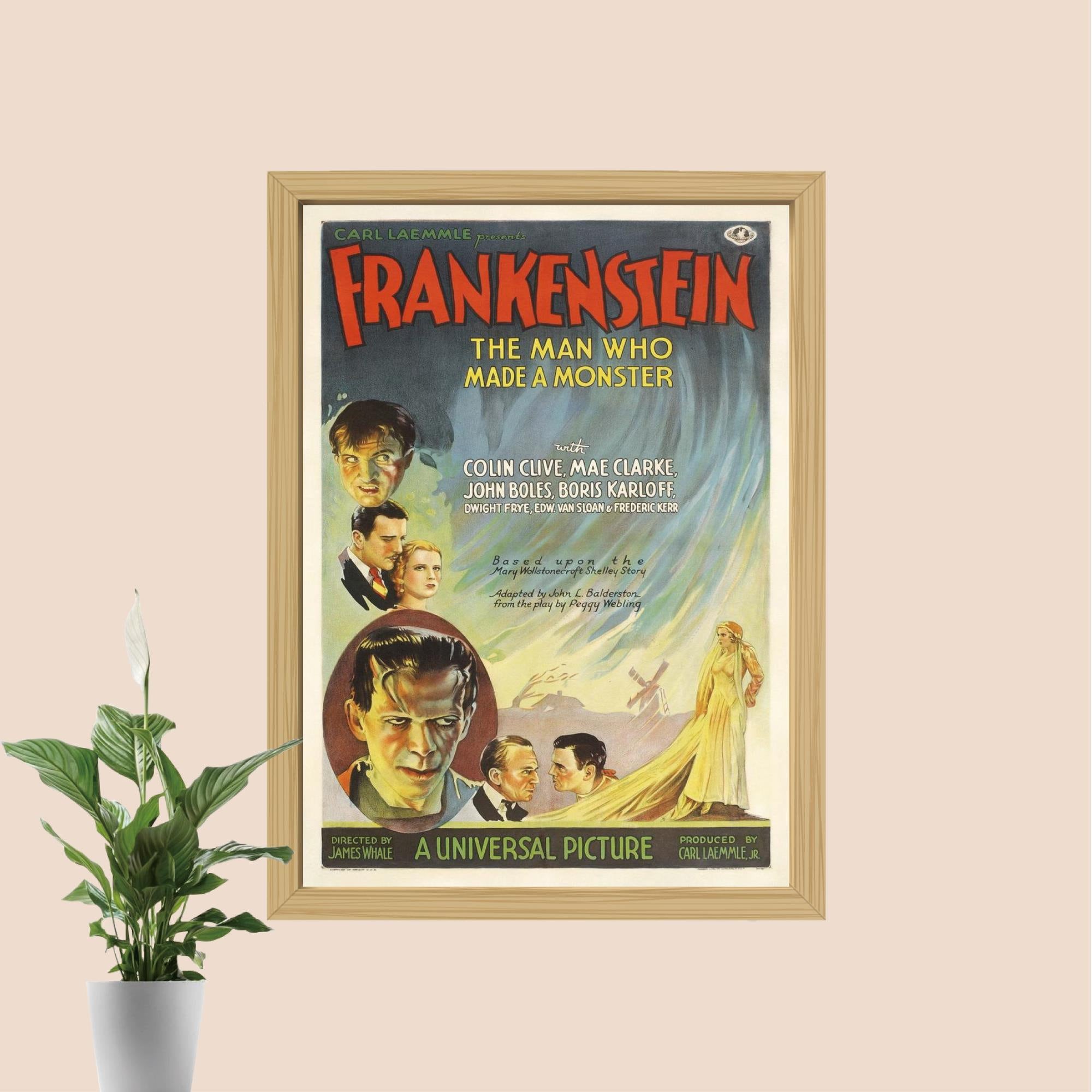 Frankenstein (1931) Movie Poster, Vintage Film Canvas Art - Etsy