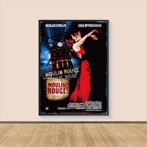 Póster de la película Moulin Rouge! (2001), lienzo para pared, decoración de habitación, arte cinematográfico, regalos para él/ella, póster para regalo