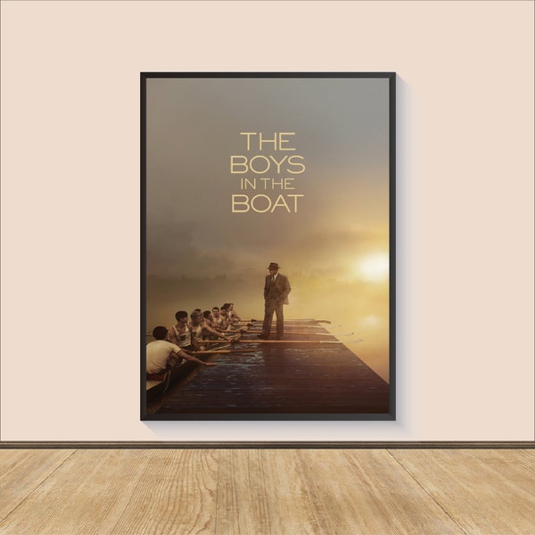 Les garçons dans le bateau (2023) Impression d’affiche de film, Art mural sur toile, Décoration intérieure, Art cinématographique, Cadeau personnalisé, Impression de film, Impression d’art