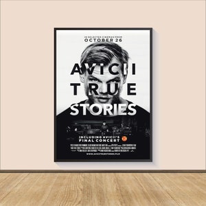 Avicii True Stories Movie Poster Print, Canvas Wall Art, Room Decor, Movie Art, Gifts for Him/Her, Movie Print, Art Print, Film Poster