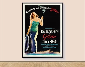 Gilda Movie Poster, Rita Hayworth, Canvas Wall Art