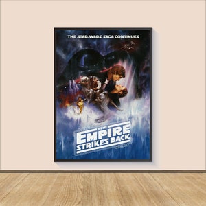 Star Wars Empire Strikes Back Movie Poster Print, Canvas Wall Art, Room Decor, Movie Art, Gifts for Him/Her, Wall Art Print