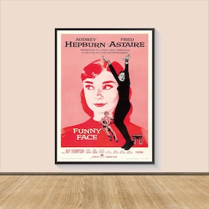 Lustiges Gesicht (1957) Film Poster Druck, Leinwand Wandkunst, Zimmer Dekor, Film Kunst, Geschenke für Sie/Ihn, Vintage Film Kunst