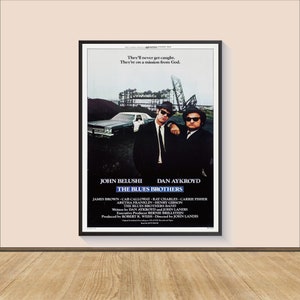 Póster de la película The Blues Brothers de 1980, lienzo para pared, decoración de habitación, arte cinematográfico, regalos para él/ella, póster artístico para regalo.