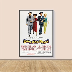 Póster de la película "Guys and Dolls" (1955), lienzo para pared, decoración de habitación, arte cinematográfico, regalos para él/ella, impresión de arte mural, arte cinematográfico vintage